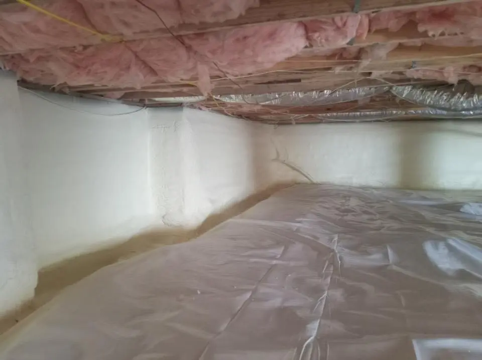 Crawl space encapsulation with closed-cell spray foam for Attic Insulation in Loudon